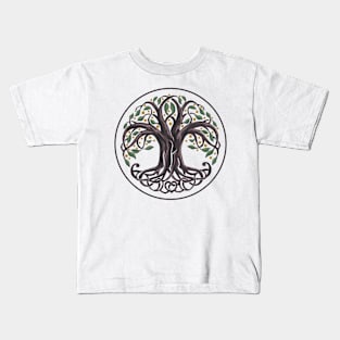 Yggdrasil Tree Of Life Norse Mythology Viking Symbol Colored Kids T-Shirt